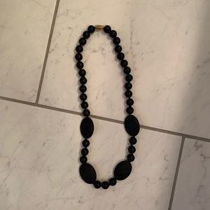 Black rubber coated teething necklace